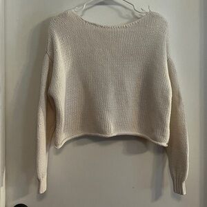 Aerie Cream Women's Crew Neck Sweater